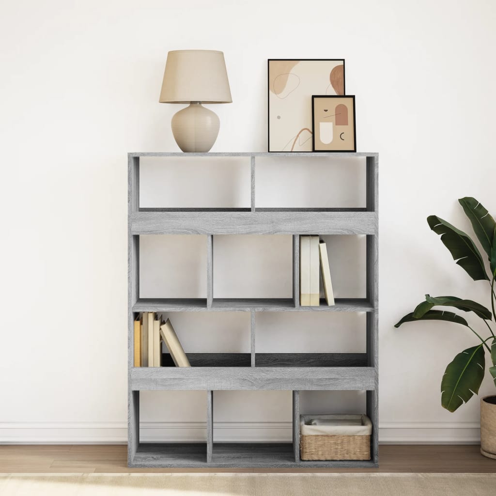 Bookcase, sonoma grey, 100x33x125.5 cm, engineered wood