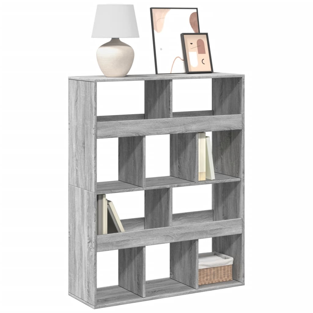 Bookcase, sonoma grey, 100x33x125.5 cm, engineered wood