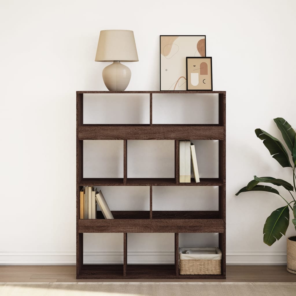 Bookcase, brown oak, 100x33x125.5 cm, processed wood