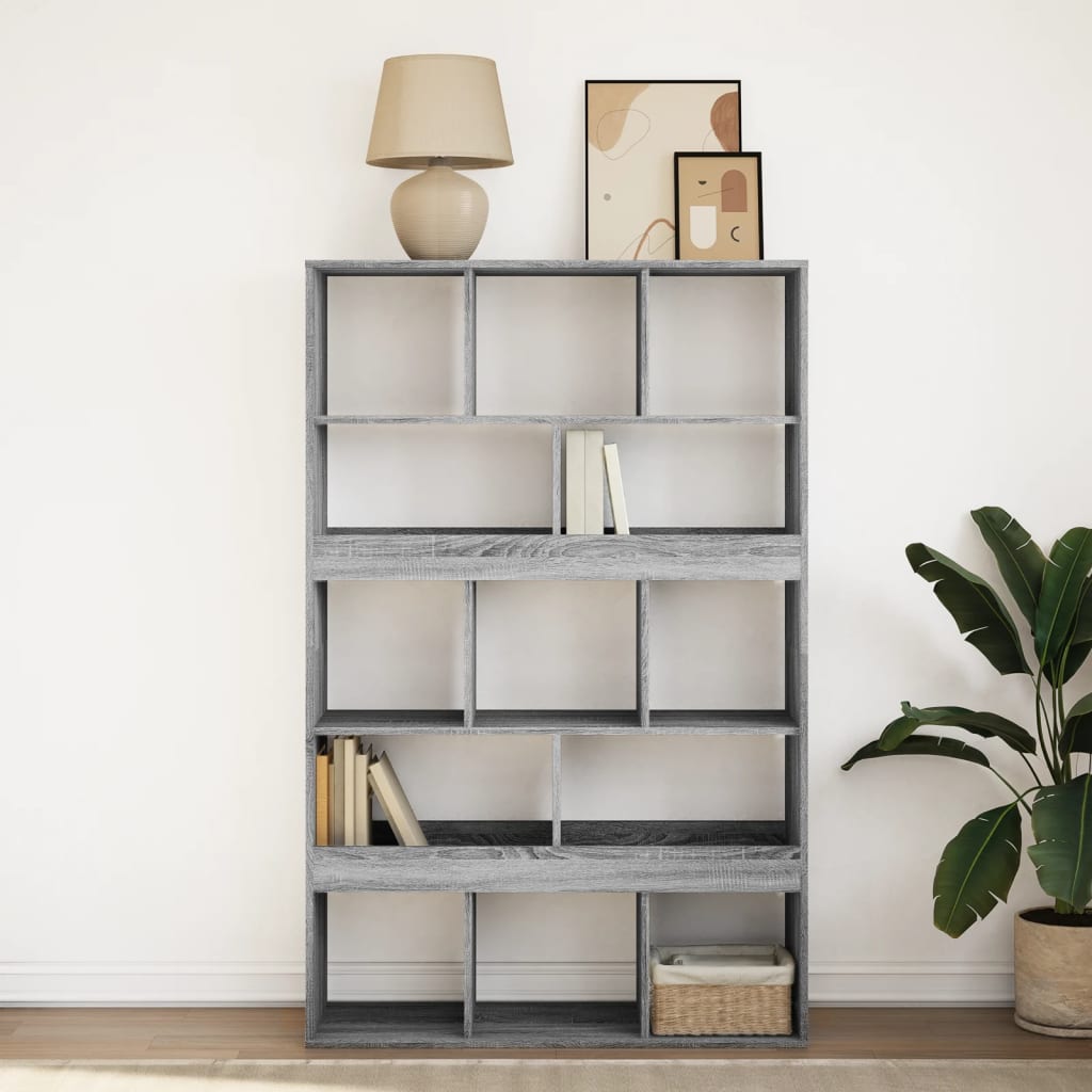 Bookcase, sonoma grey, 100x33x156.5 cm, engineered wood