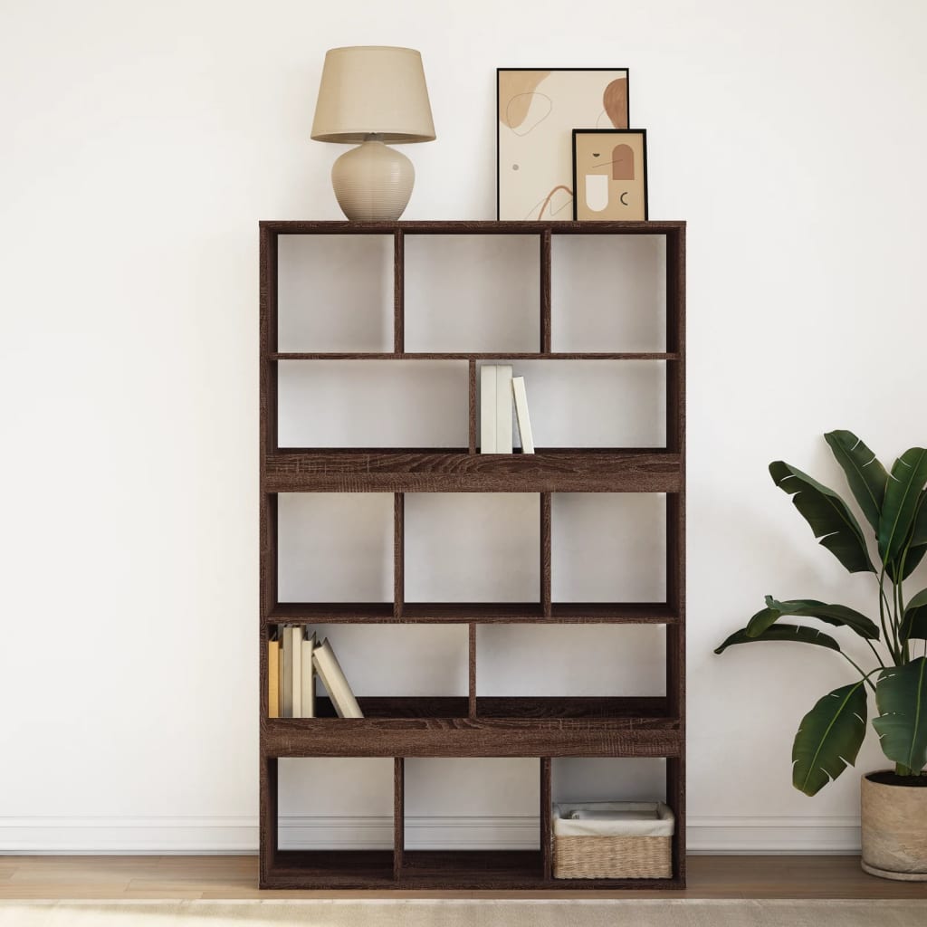 Bookcase, brown oak, 100x33x156.5 cm, processed wood