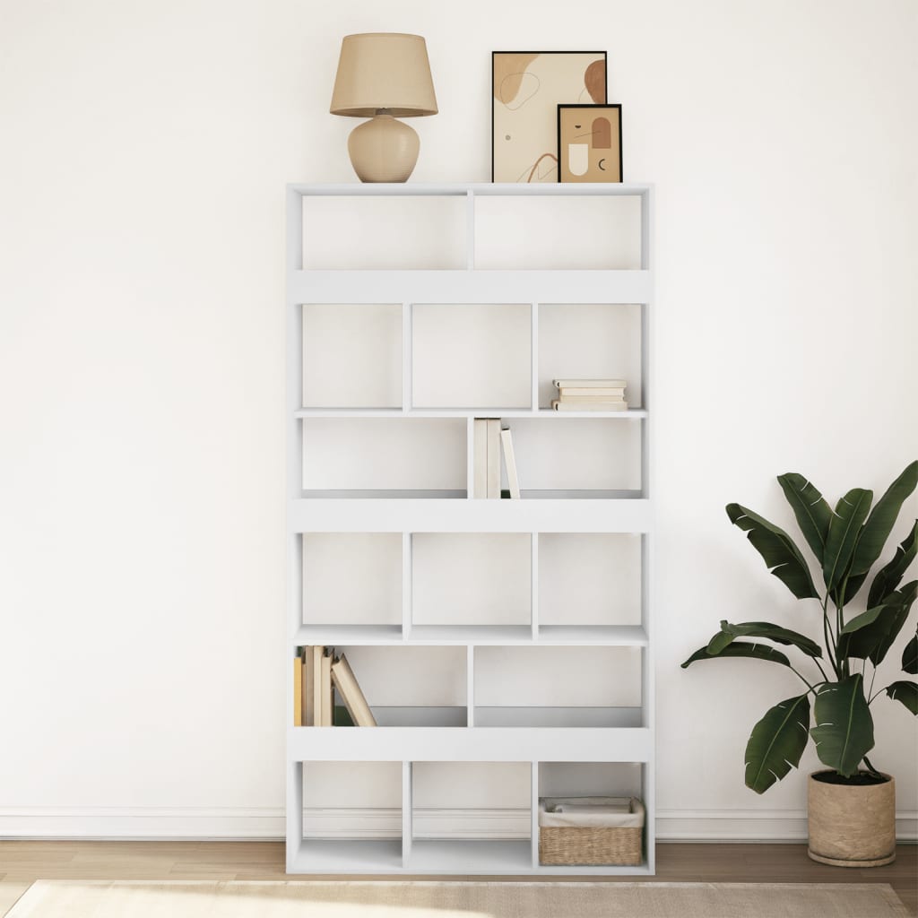 Bookcase, white, 100x33x187.5 cm, processed wood