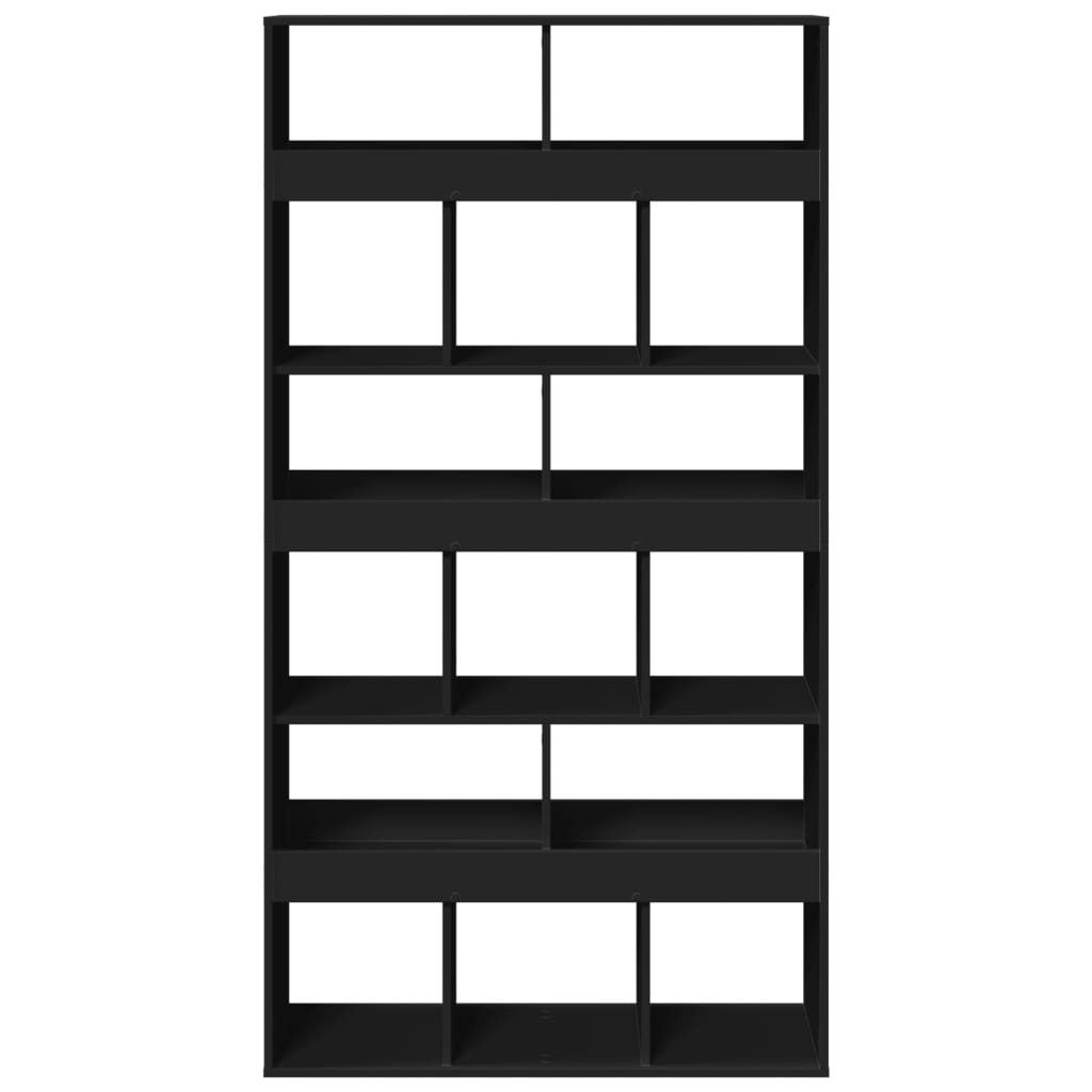 Bookcase, black, 100x33x187.5 cm, processed wood