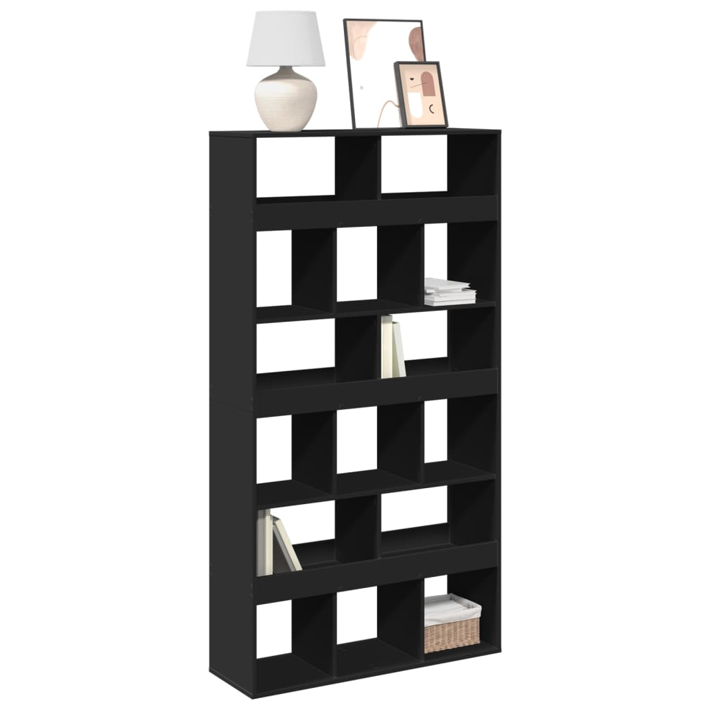 Bookcase, black, 100x33x187.5 cm, processed wood