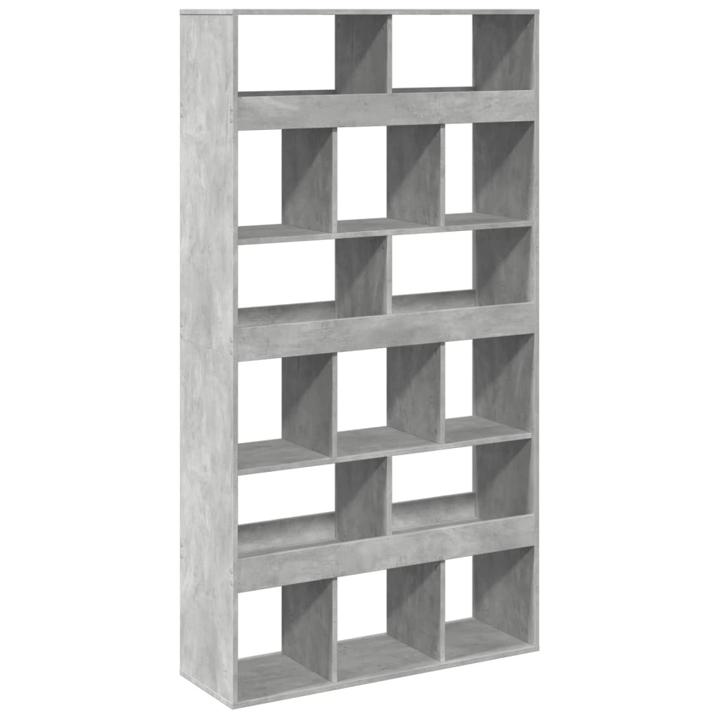 Bookcase, concrete gray, 100x33x187.5 cm, processed wood