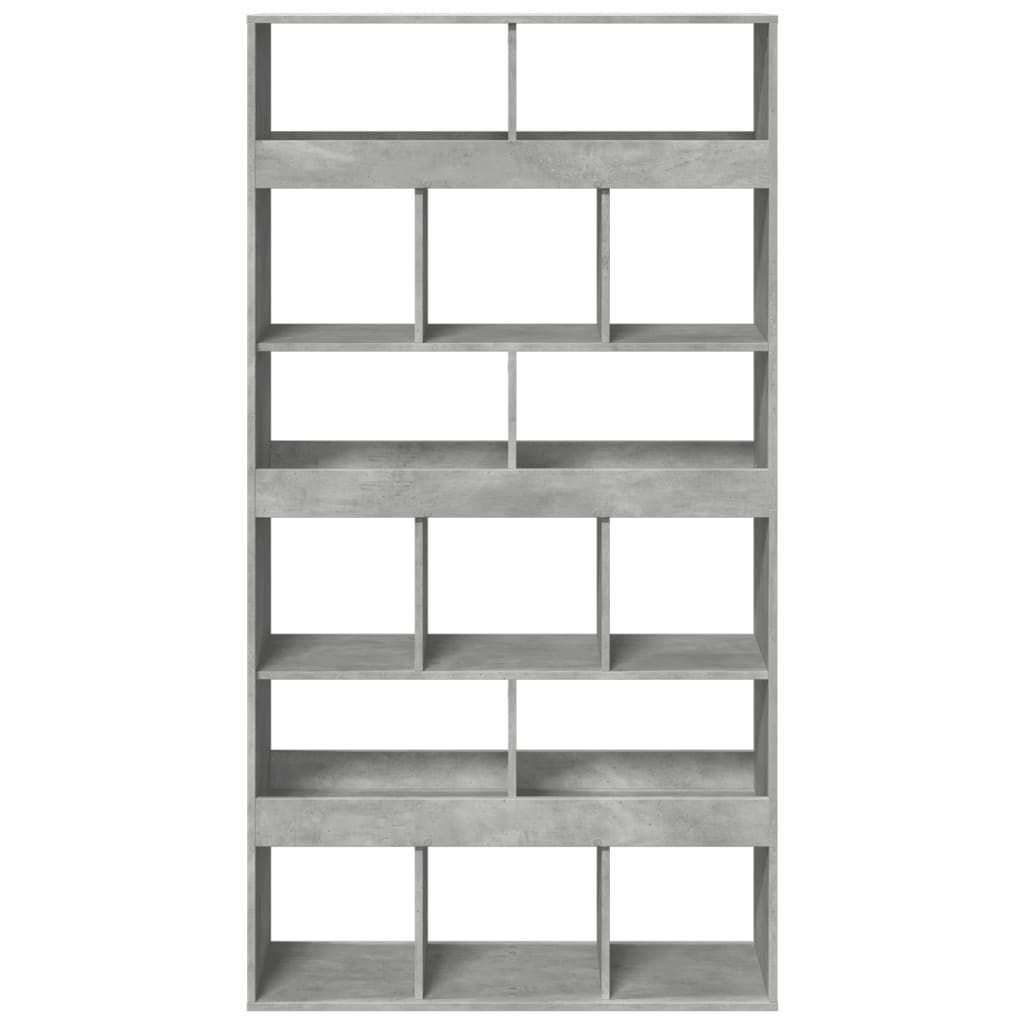 Bookcase, concrete gray, 100x33x187.5 cm, processed wood