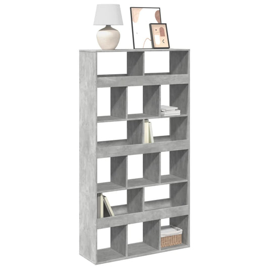 Bookcase, concrete gray, 100x33x187.5 cm, processed wood