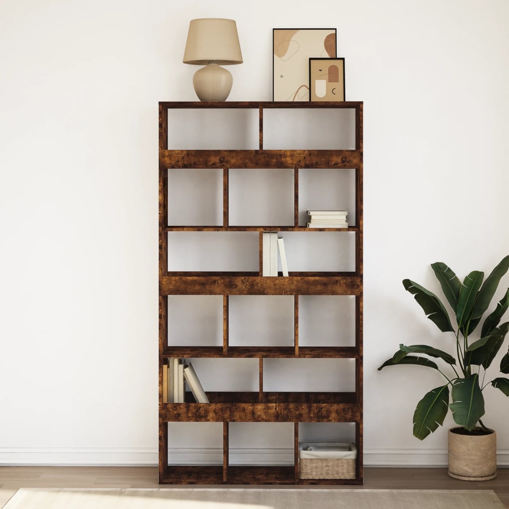 Bookcase, smoky oak, 100x33x187.5 cm, processed wood