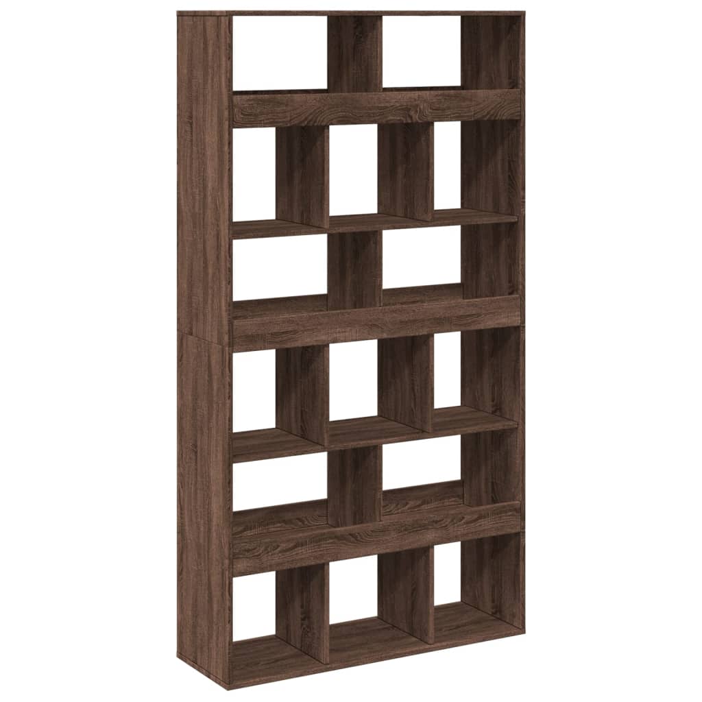 Bookcase, brown oak, 100x33x187.5 cm, processed wood