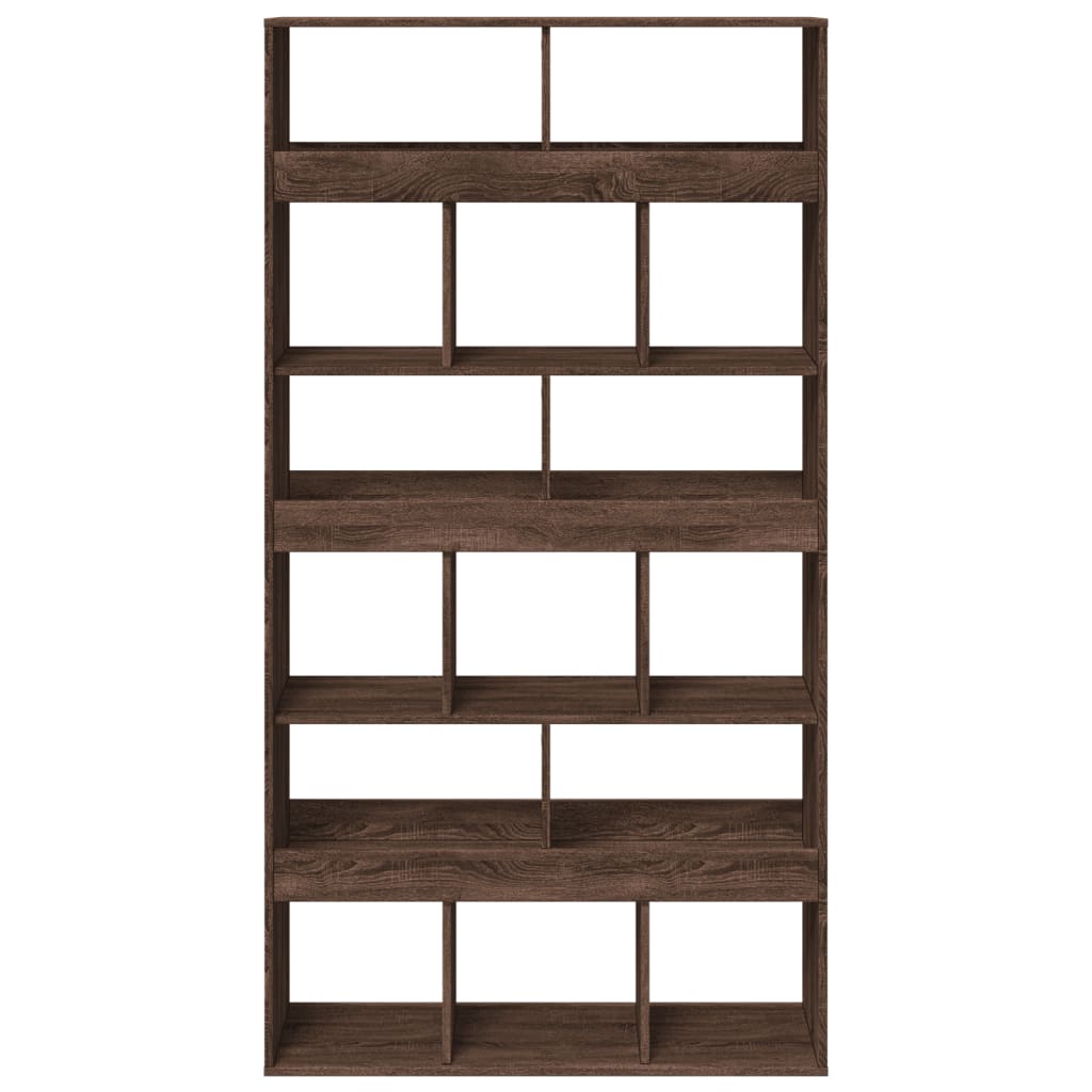 Bookcase, brown oak, 100x33x187.5 cm, processed wood