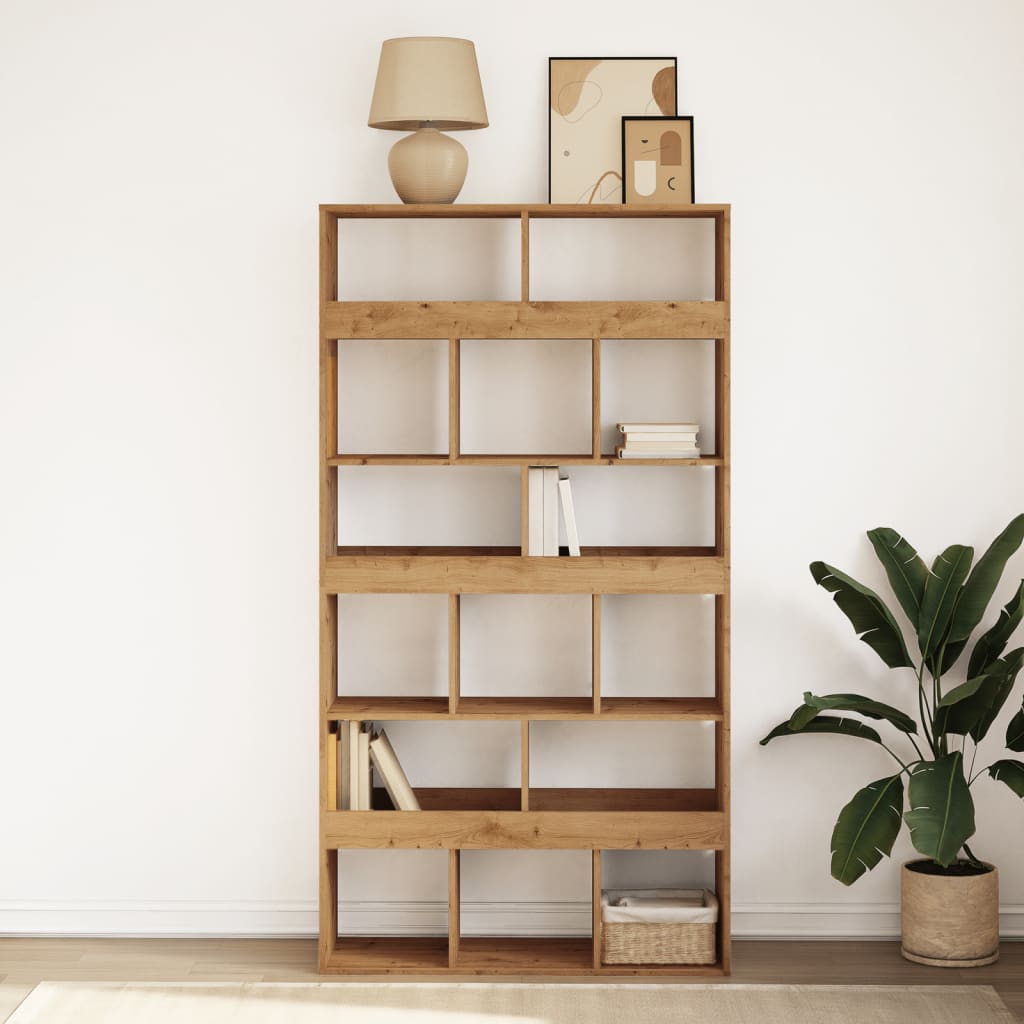 Bookcase, handcrafted oak, 100x33x187.5 cm, processed wood