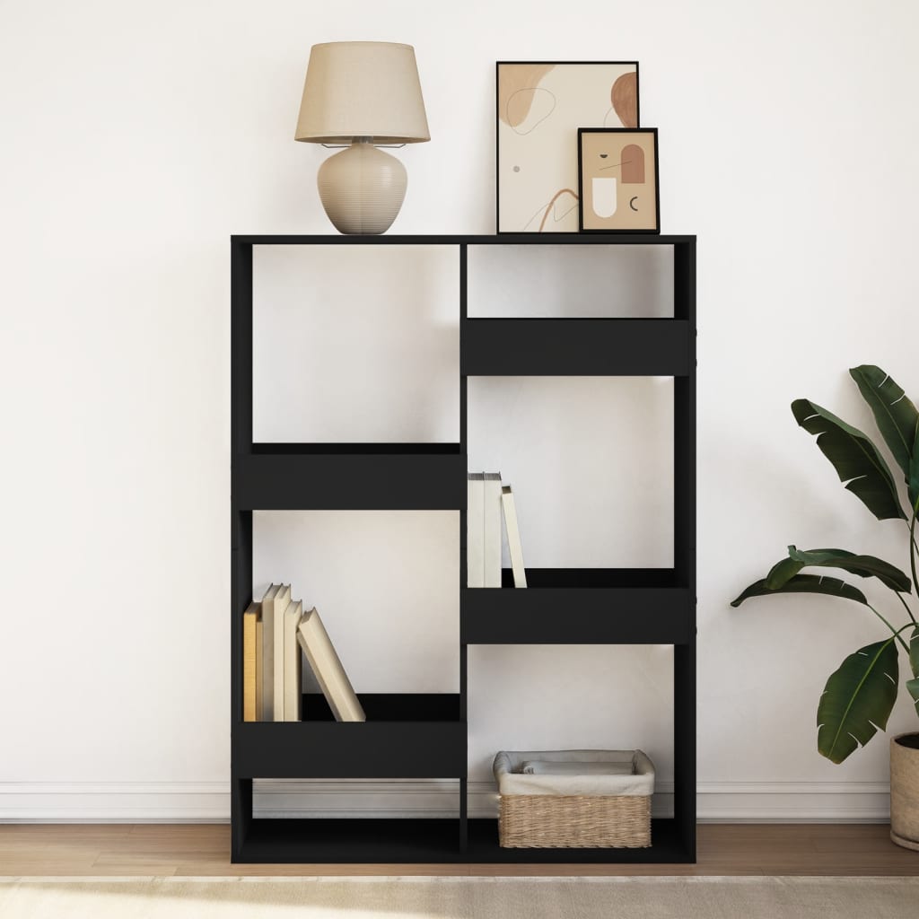 Bookcase, black, 100x33x135 cm, processed wood