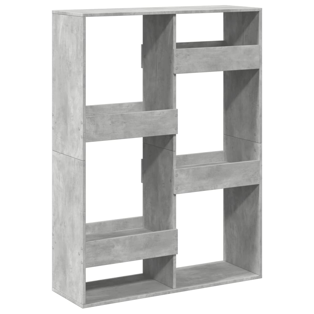 Bookcase, concrete gray, 100x33x135 cm, processed wood