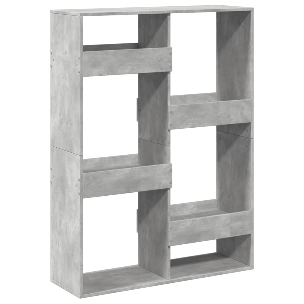 Bookcase, concrete gray, 100x33x135 cm, processed wood