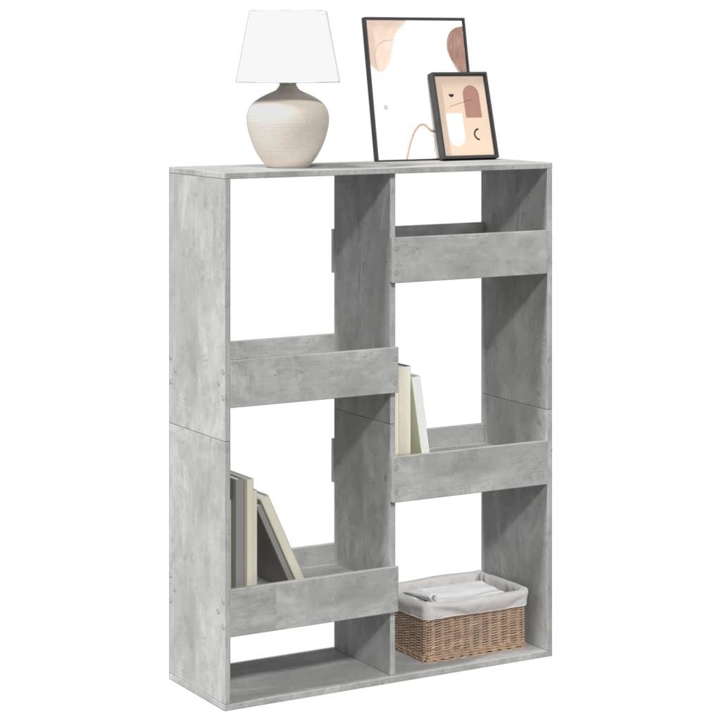 Bookcase, concrete gray, 100x33x135 cm, processed wood