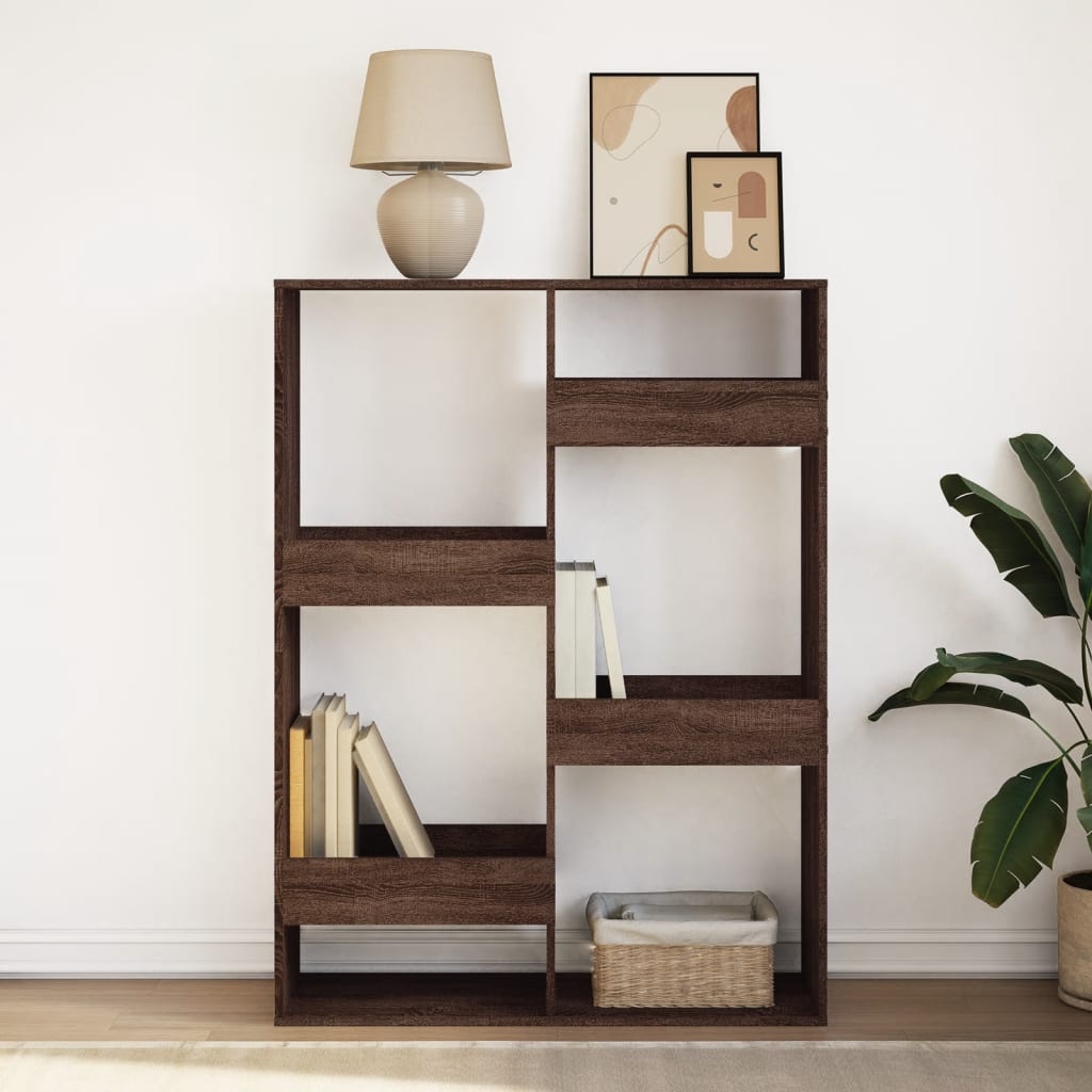 Bookcase, brown oak, 100x33x135 cm, processed wood