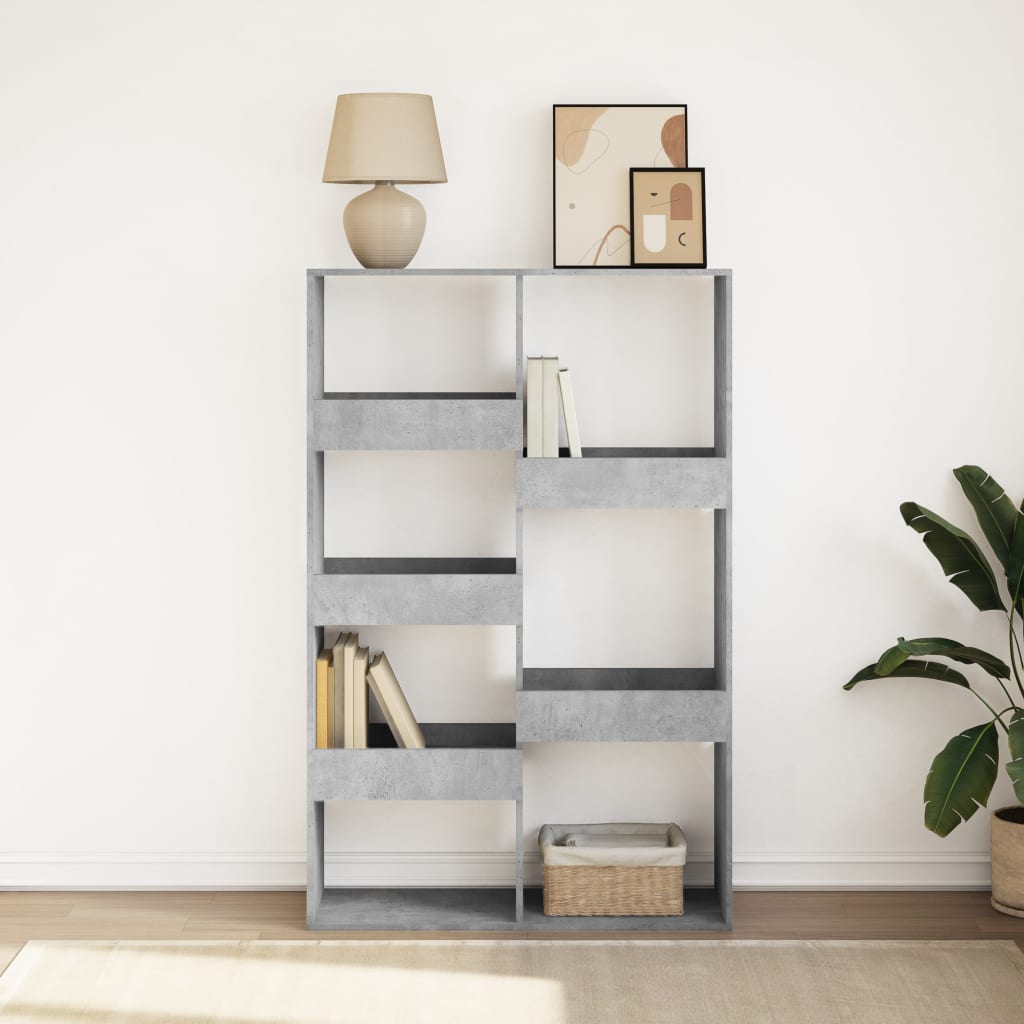 Bookcase, concrete gray, 100x33x155.5 cm, processed wood