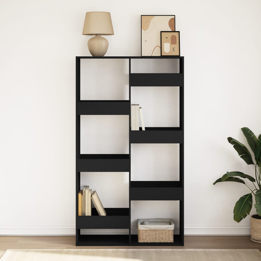 Bookcase, black, 100x33x175 cm, processed wood