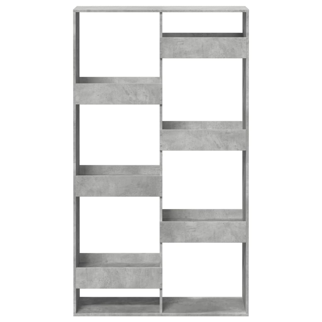 Bookcase, concrete gray, 100x33x175 cm, processed wood