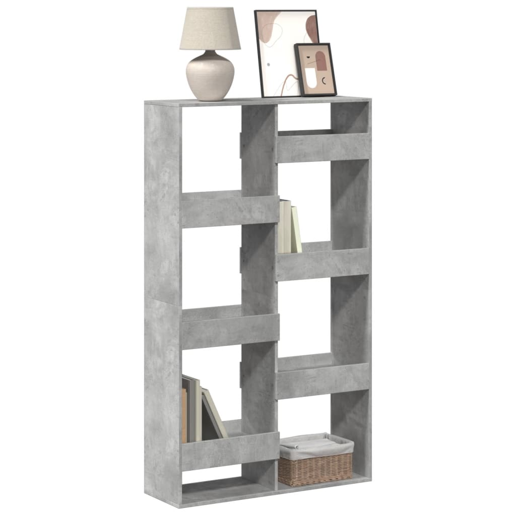 Bookcase, concrete gray, 100x33x175 cm, processed wood