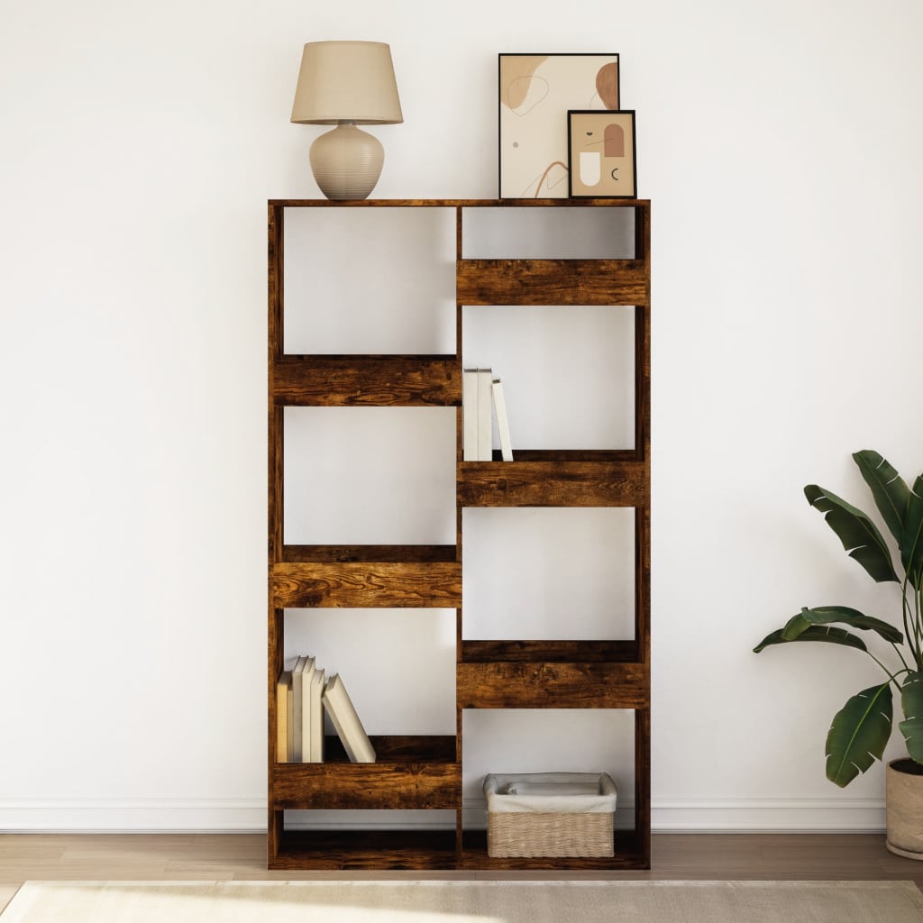 Bookcase, smoky oak, 100x33x175 cm, processed wood