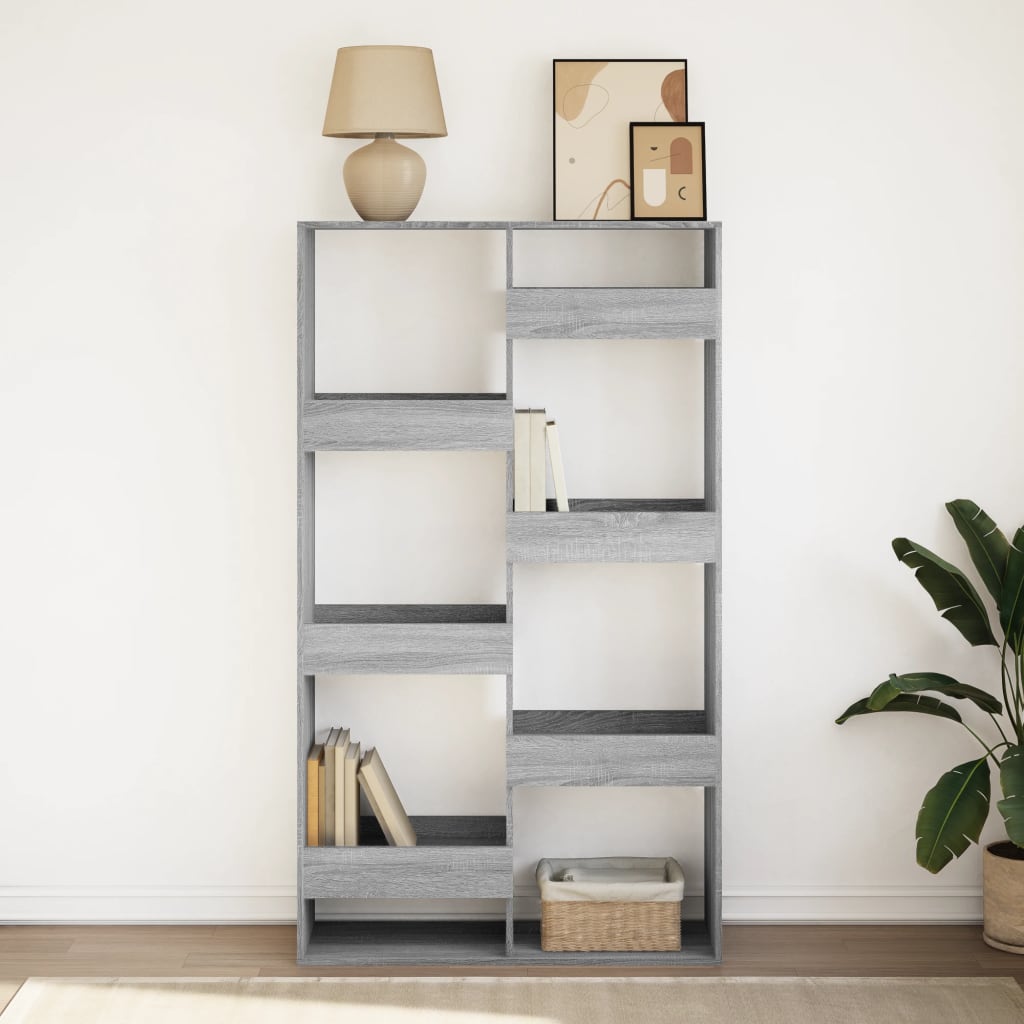 Bookcase, sonoma grey, 100x33x175 cm, engineered wood