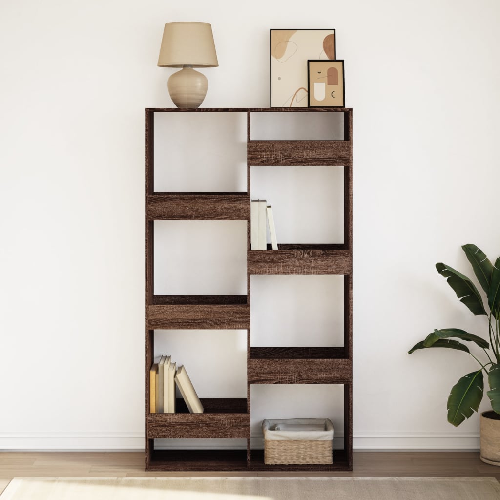 Bookcase, brown oak, 100x33x175 cm, processed wood