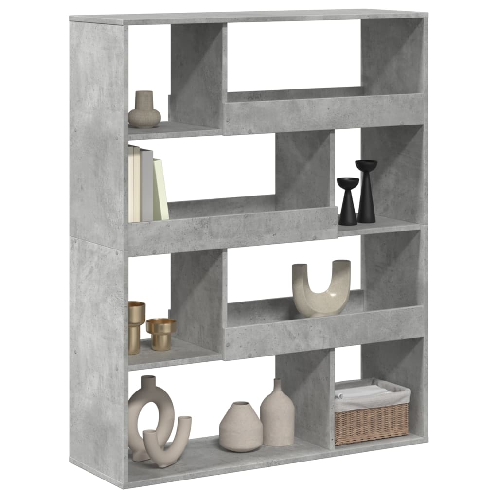 Room divider, concrete grey, 100x33x125.5 cm, engineered wood