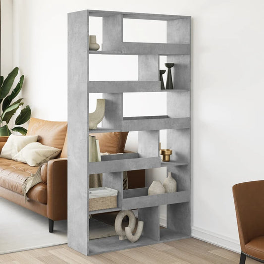 Room divider, concrete grey, 100x33x187.5 cm, engineered wood