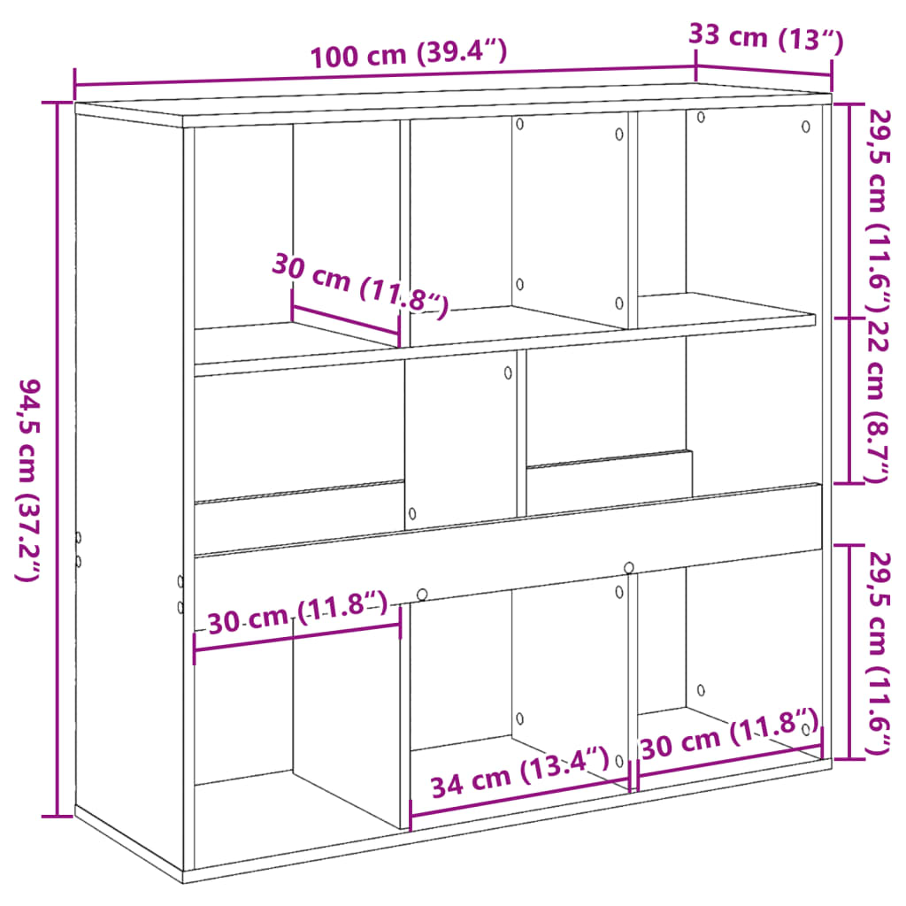 Room divider, white, 100x33x94.5 cm, processed wood