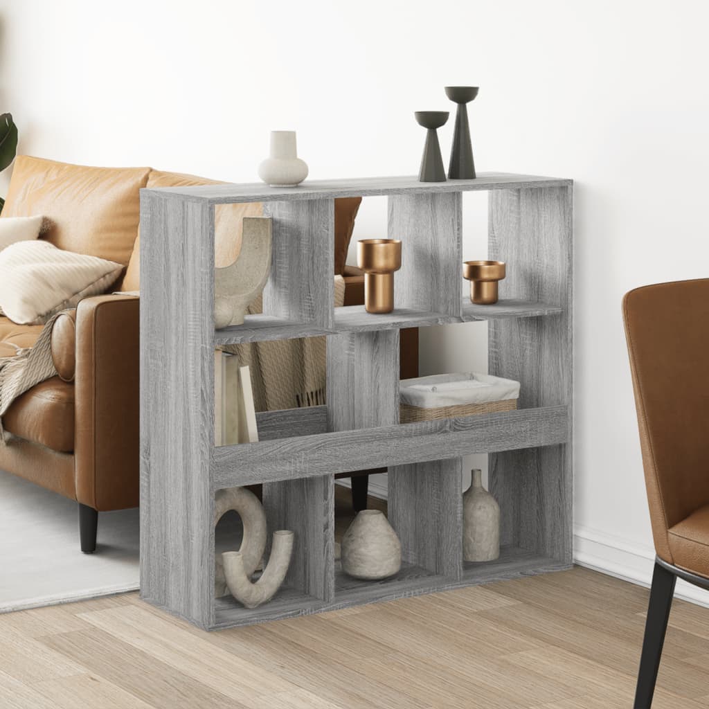 Room divider, sonoma grey, 100x33x94.5 cm, engineered wood