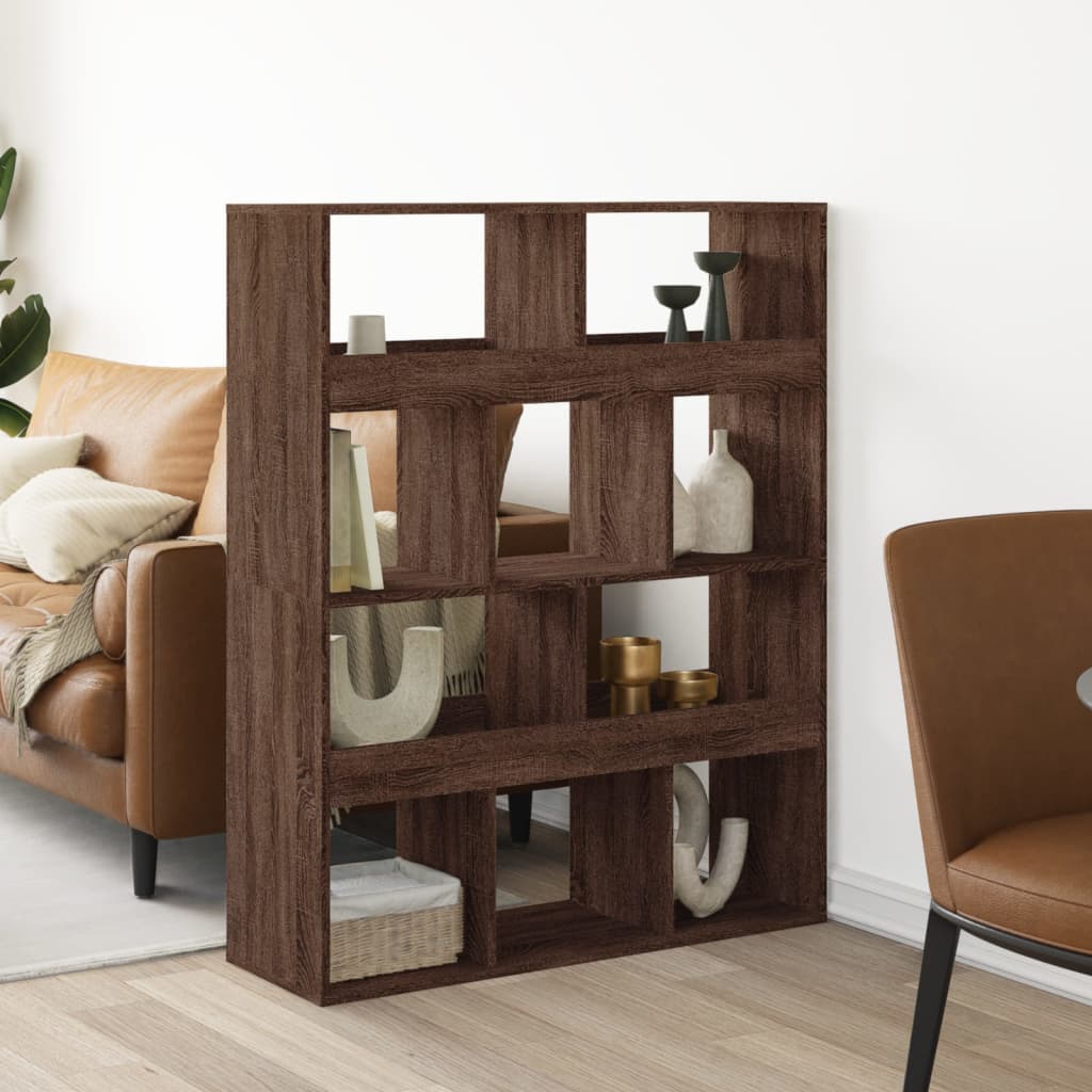 Room divider, brown oak, 100x33x125.5 cm, processed wood