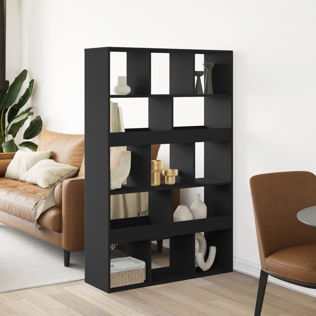 Room divider, black, 100x33x156.5 cm, processed wood