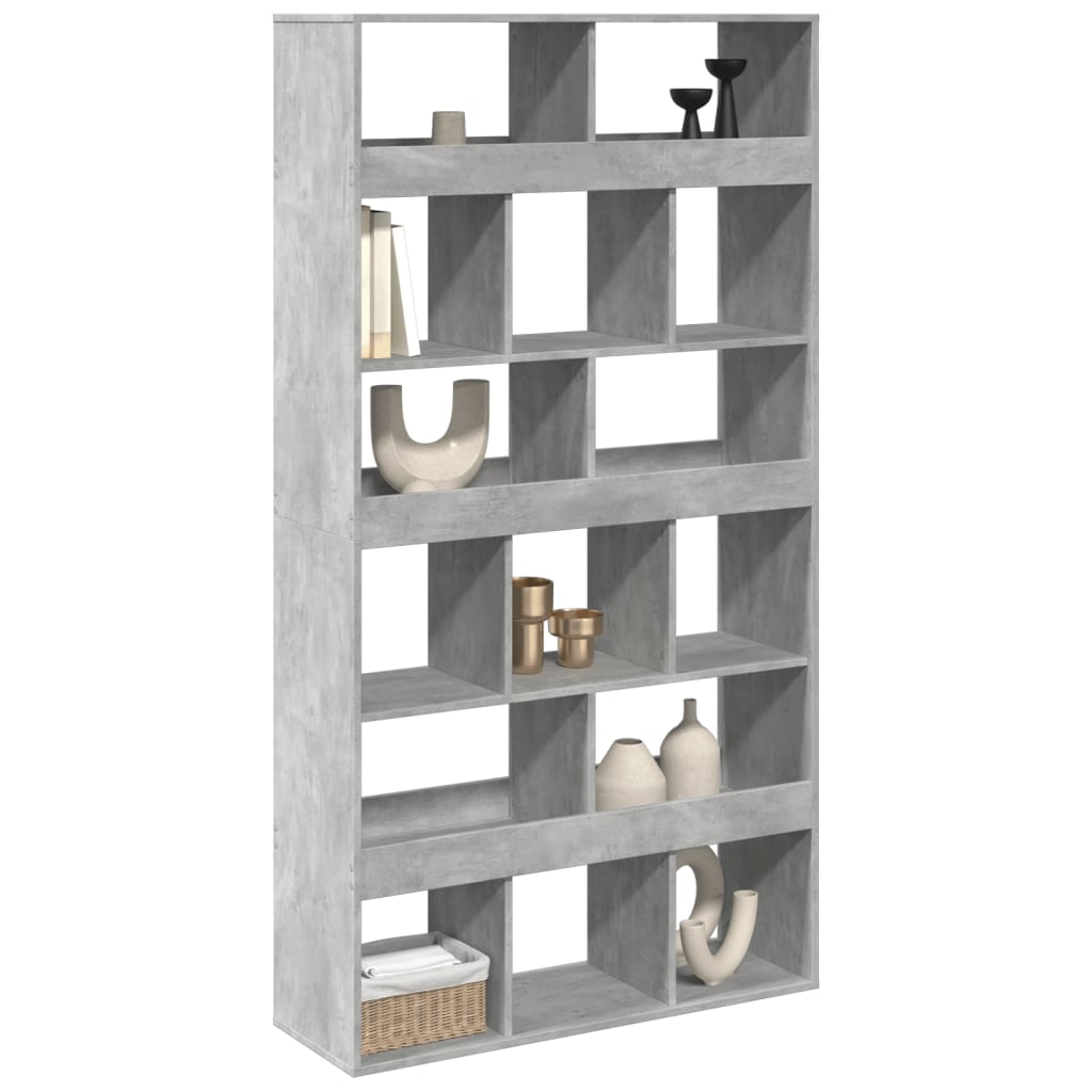 Room divider, concrete grey, 100x33x187.5 cm, engineered wood