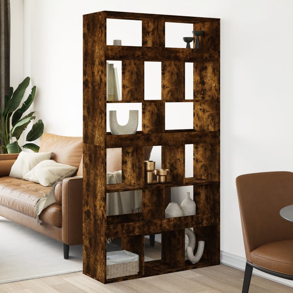 Smoked oak room divider 100x33x187.5 cm processed wood