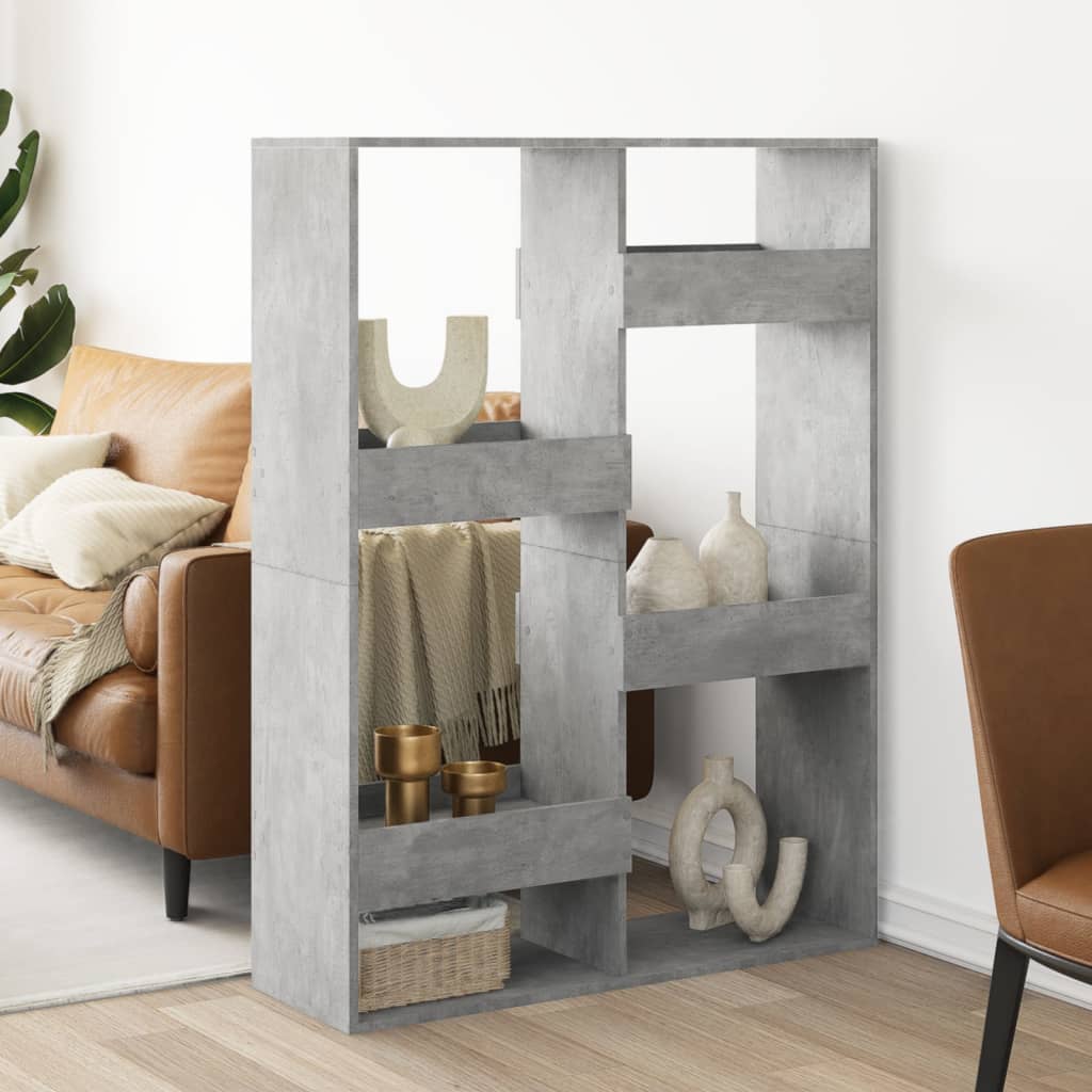 Room divider, concrete grey, 100x33x135 cm, engineered wood