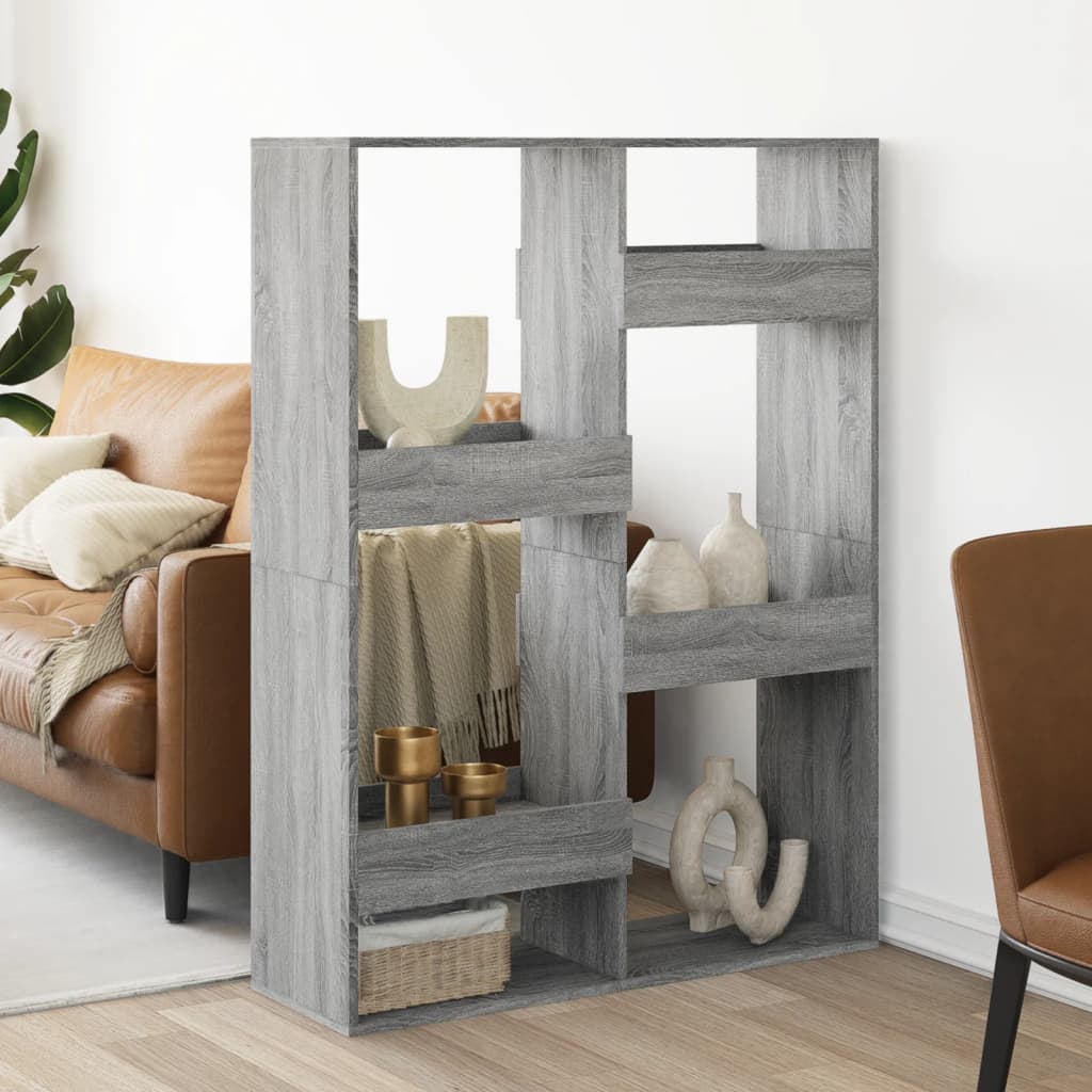 Room divider, sonoma grey, 100x33x135 cm, engineered wood