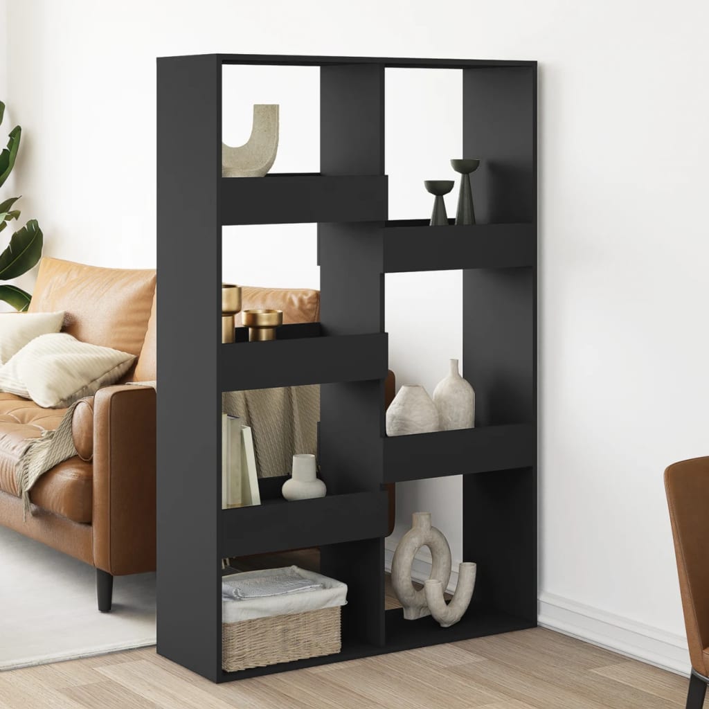 Room divider, black, 100x33x155.5 cm, processed wood