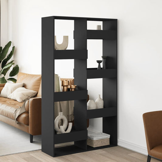 Room divider, black, 100x33x175 cm, processed wood