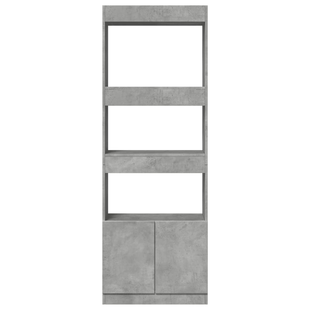 Tall cabinet, concrete grey, 63x33x180 cm, engineered wood