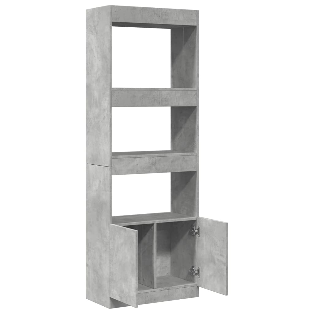 Tall cabinet, concrete grey, 63x33x180 cm, engineered wood