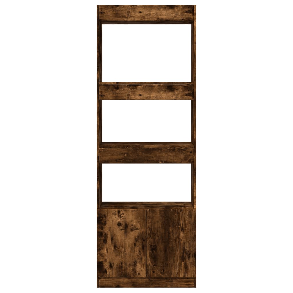 Tall cabinet, smoky oak, 63x33x180 cm, engineered wood