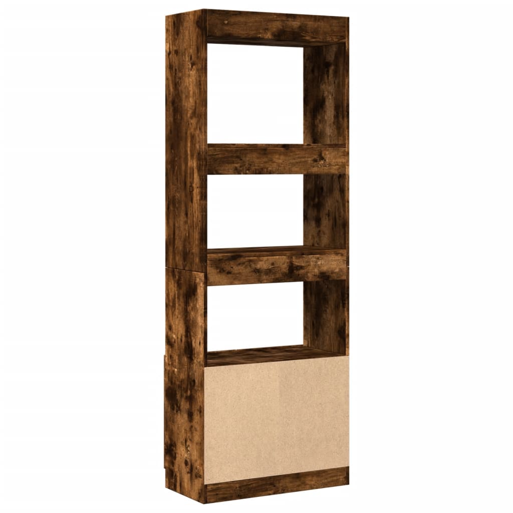 Tall cabinet, smoky oak, 63x33x180 cm, engineered wood