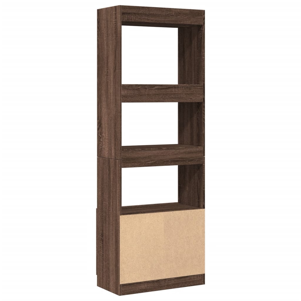 Tall cabinet, brown oak, 63x33x180 cm, processed wood