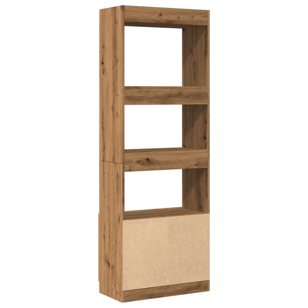 Tall cabinet, handcrafted oak, 63x33x180 cm, processed wood