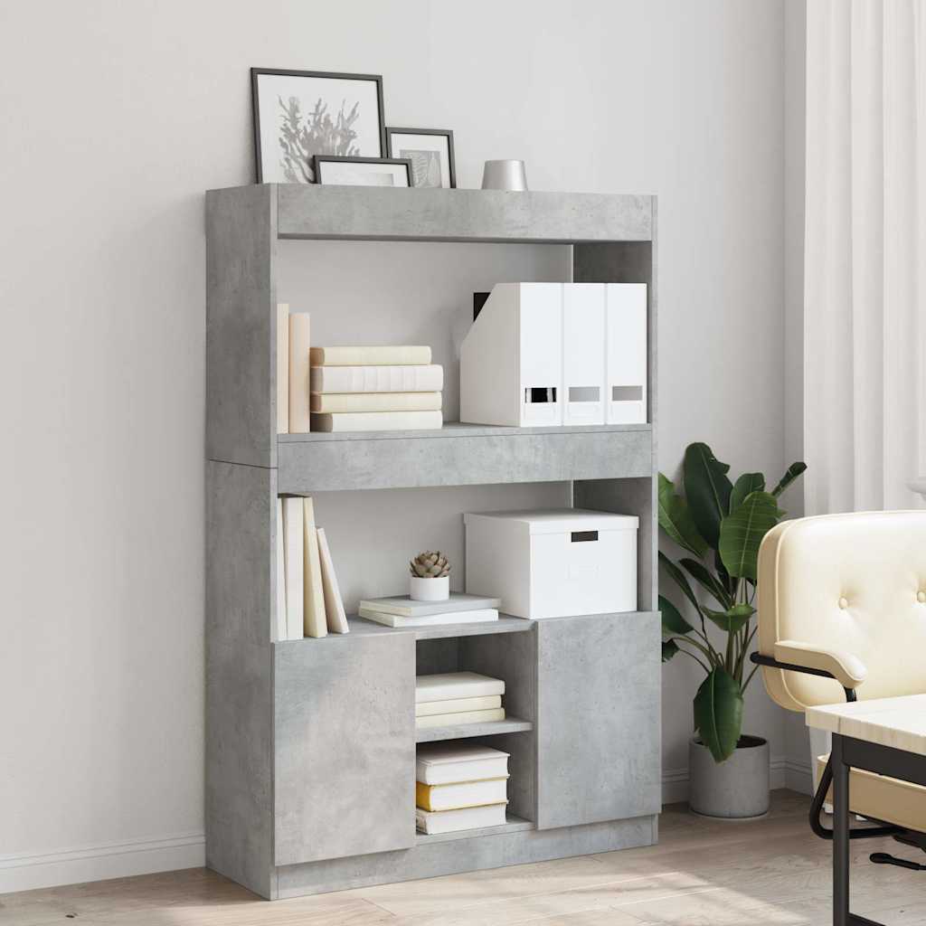 Tall cabinet, concrete grey, 92x33x140 cm, engineered wood