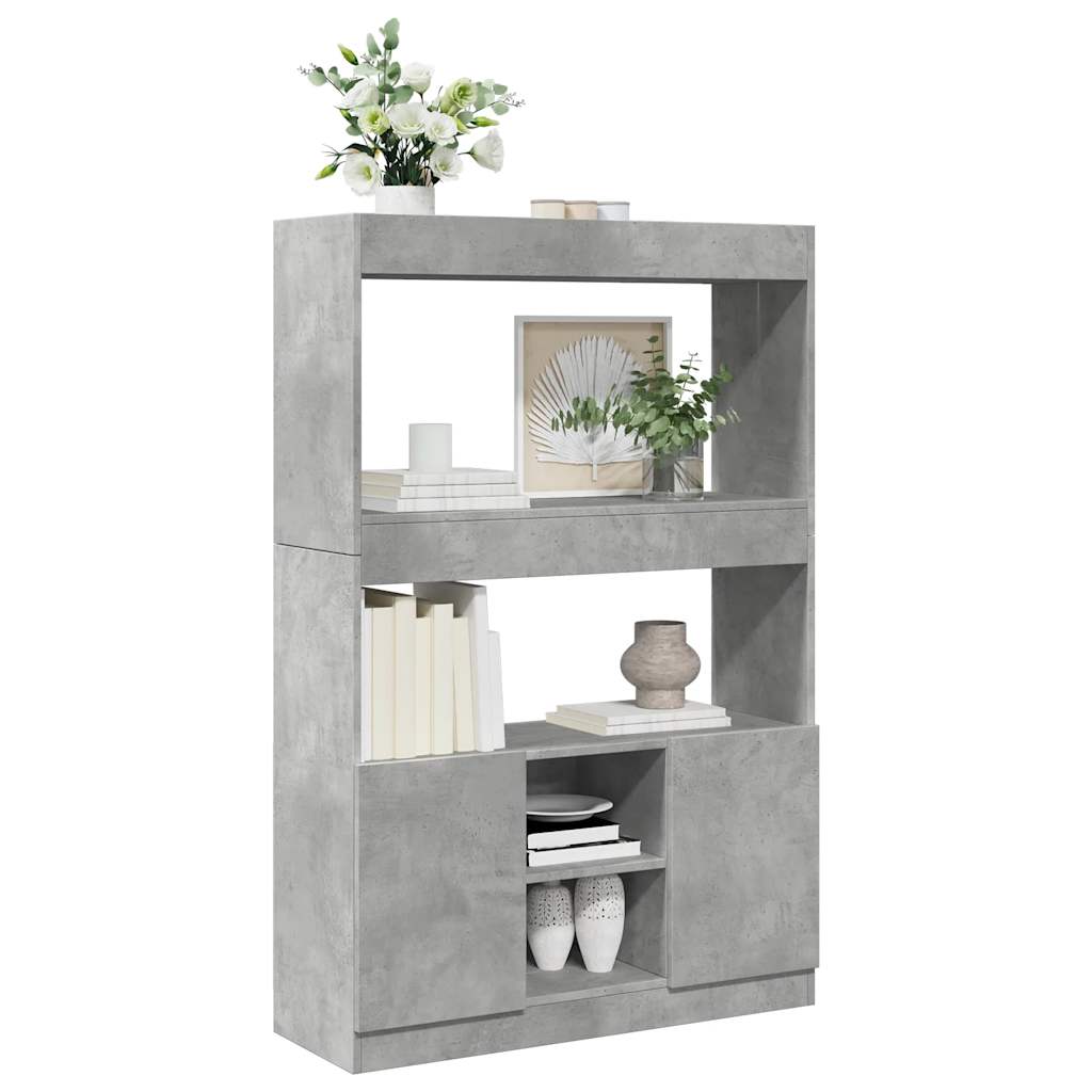 Tall cabinet, concrete grey, 92x33x140 cm, engineered wood