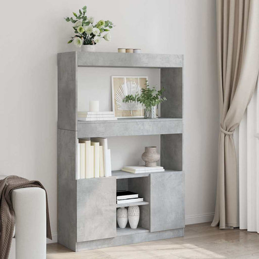 Tall cabinet, concrete grey, 92x33x140 cm, engineered wood