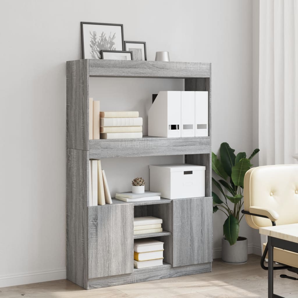 Tall cabinet, sonoma grey, 92x33x140 cm, engineered wood