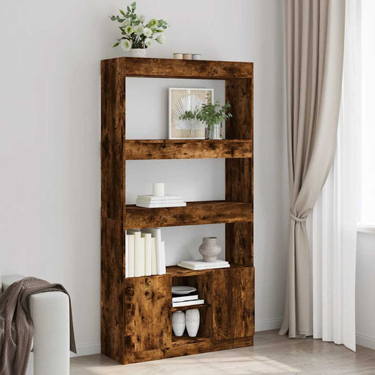 Tall cabinet, smoky oak, 92x33x180 cm, engineered wood